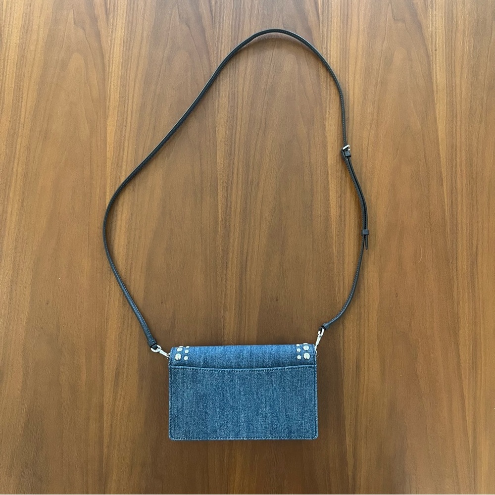 Coach Blue Denim Ana Crossbody Bag/Clutch with Studded Details - Picture 3 of 16